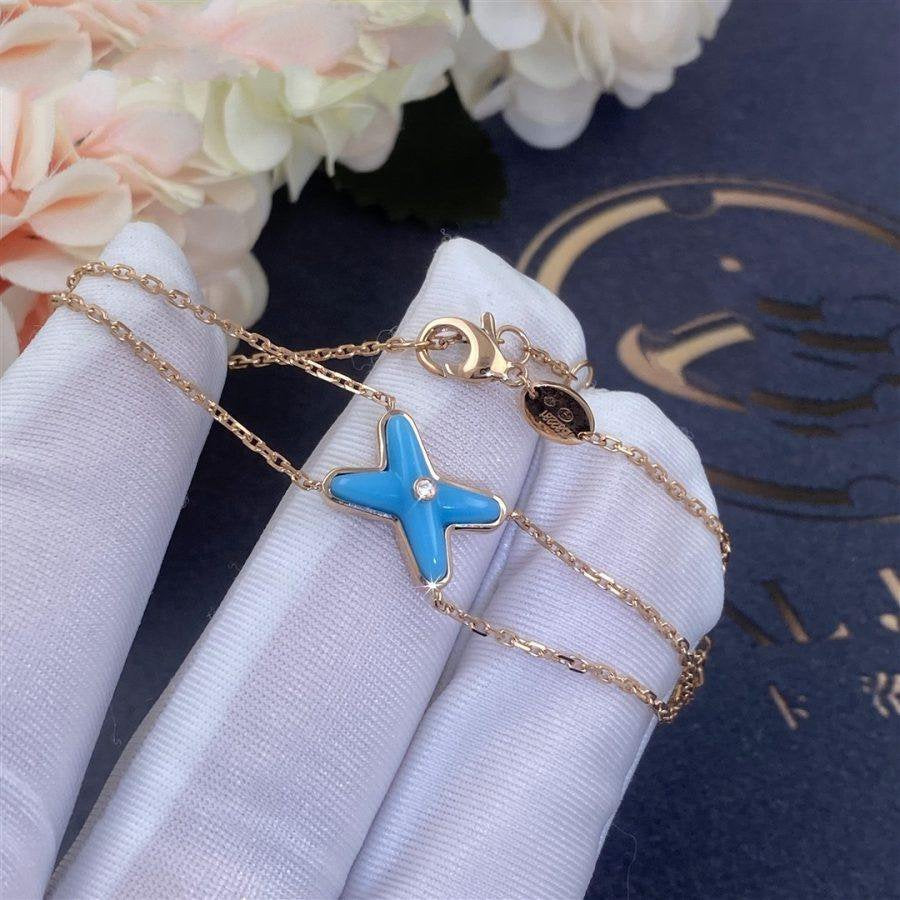 [Rose Jewelrys]JEUX BRACELET TURQUOISE PINK GOLD 1 DIAMOND