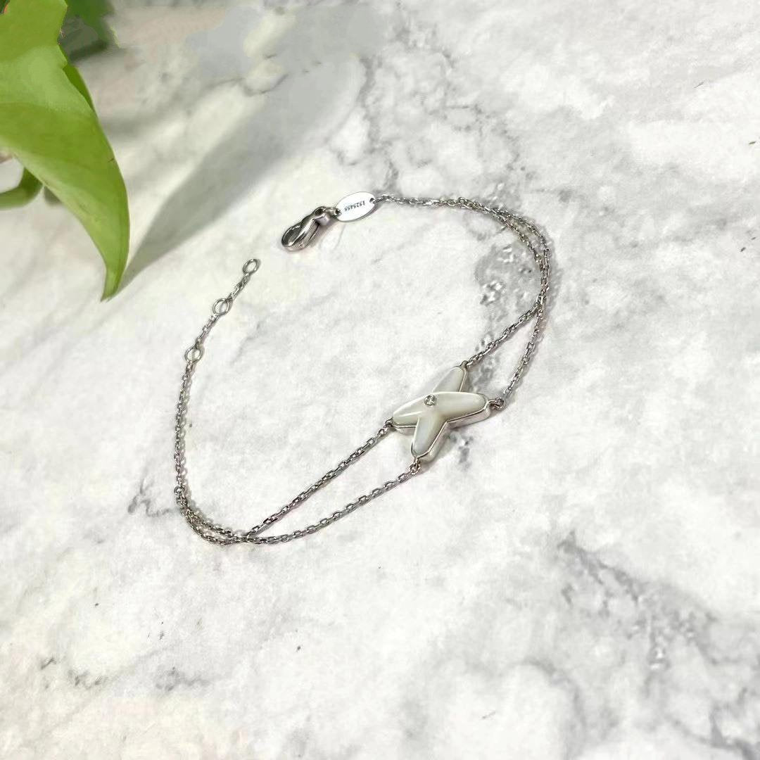 [Rose Jewelrys]JEUX BRACELET WHITE MOP SILVER 1 DIAMOND