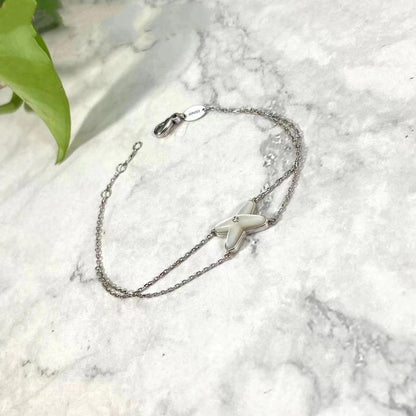 [Rose Jewelrys]JEUX BRACELET WHITE MOP SILVER 1 DIAMOND