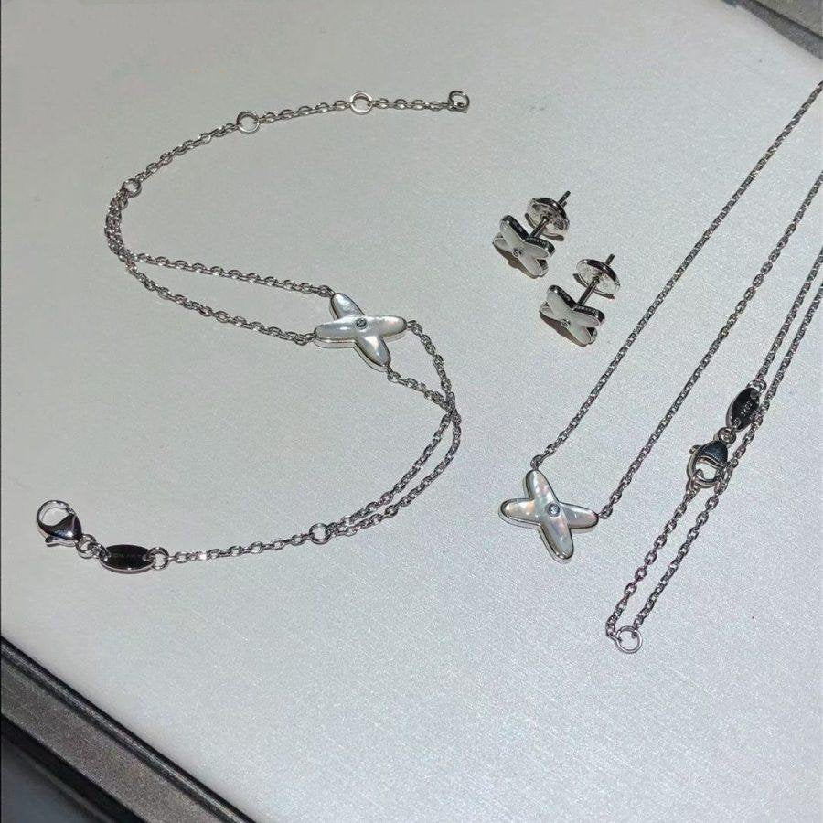 []JEUX BRACELET WHITE MOP SILVER 1 DIAMOND