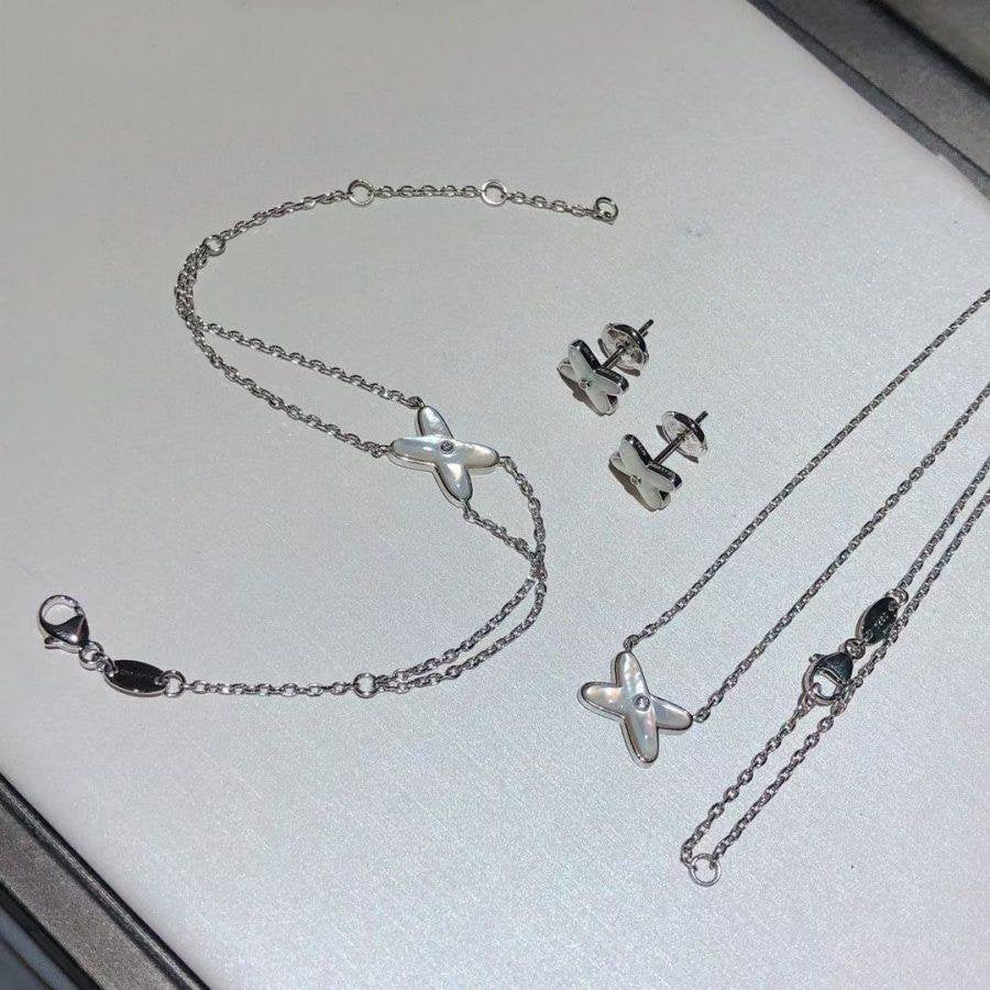 []JEUX BRACELET WHITE MOP SILVER 1 DIAMOND