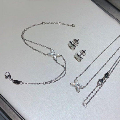 []JEUX BRACELET WHITE MOP SILVER 1 DIAMOND
