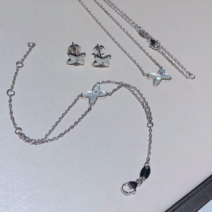 []JEUX BRACELET WHITE MOP SILVER 1 DIAMOND