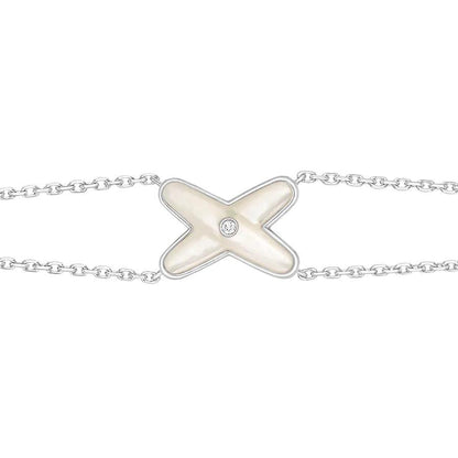 [Rose Jewelrys]JEUX BRACELET WHITE MOP SILVER 1 DIAMOND