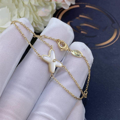 [Rose Jewelrys]JEUX BRACELET WHITE MOP GOLD 1 DIAMOND