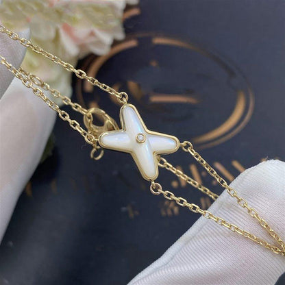 [Rose Jewelrys]JEUX BRACELET WHITE MOP GOLD 1 DIAMOND