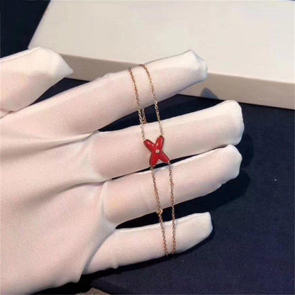[Rose Jewelrys]JEUX BRACELET CARNELIAN PINK GOLD 1 DIAMOND