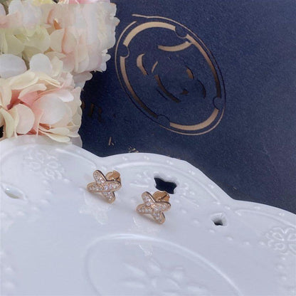 []JEUX DE PINK GOLD DIAMOND EARRINGS