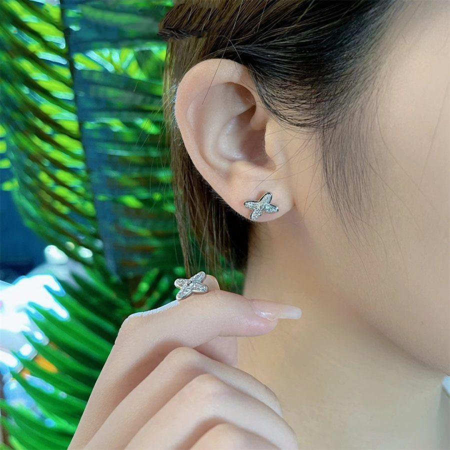 [Rose Jewelrys]JEUX DE SILVER DIAMOND EARRINGS