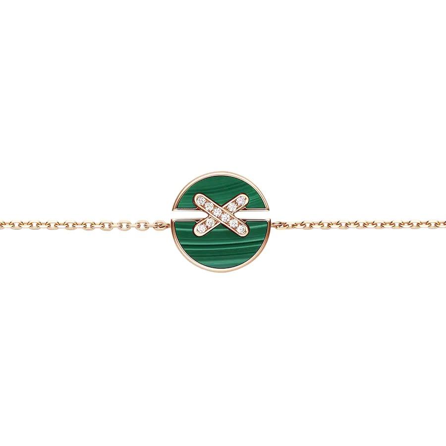 [Rose Jewelrys]JEUX DE BRACELET MALACHITE PINK GOLD DIAMONDS