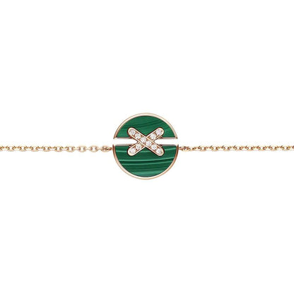 [Rose Jewelrys]JEUX DE BRACELET MALACHITE PINK GOLD DIAMONDS