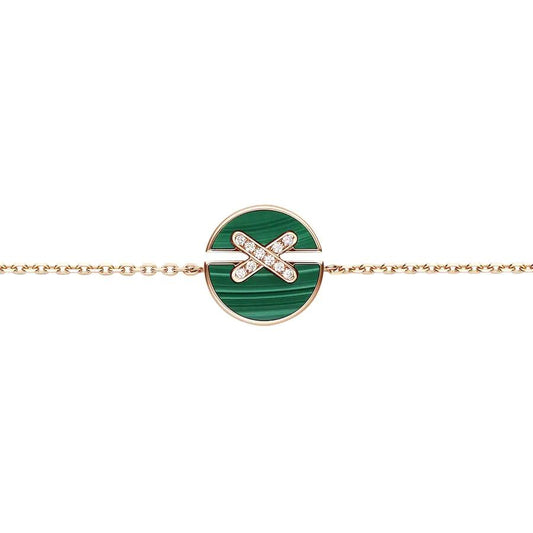 [Rose Jewelrys]JEUX DE BRACELET MALACHITE PINK GOLD DIAMONDS