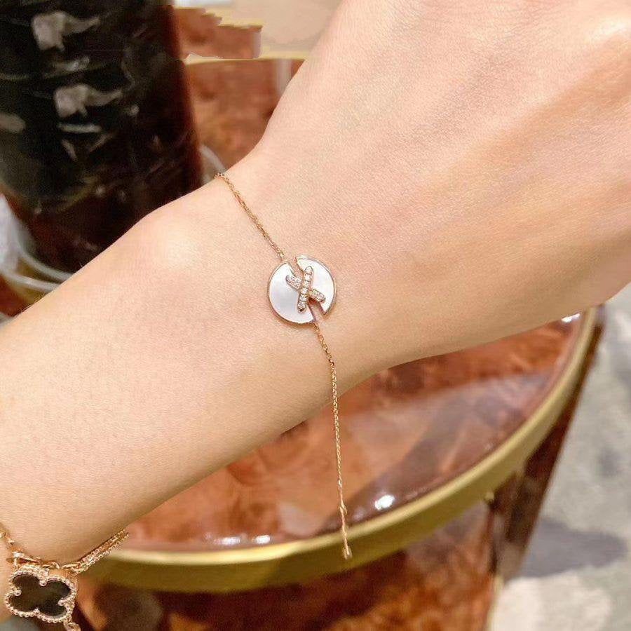 [🌹Rose💎]JEUX DE BRACELET MOP PINK GOLD DIAMONDS