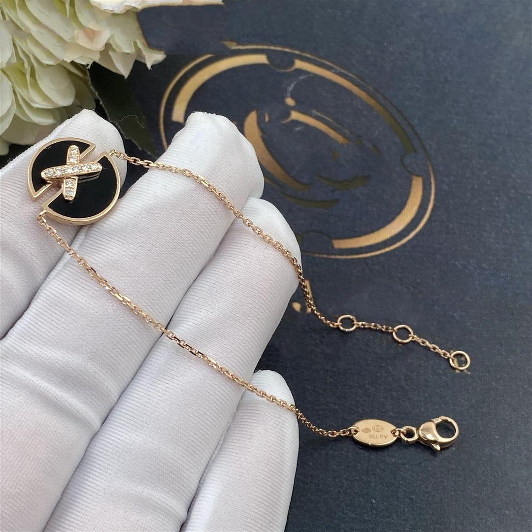 [Rose Jewelrys]JEUX DE BRACELET ONYX PINK GOLD DIAMOND
