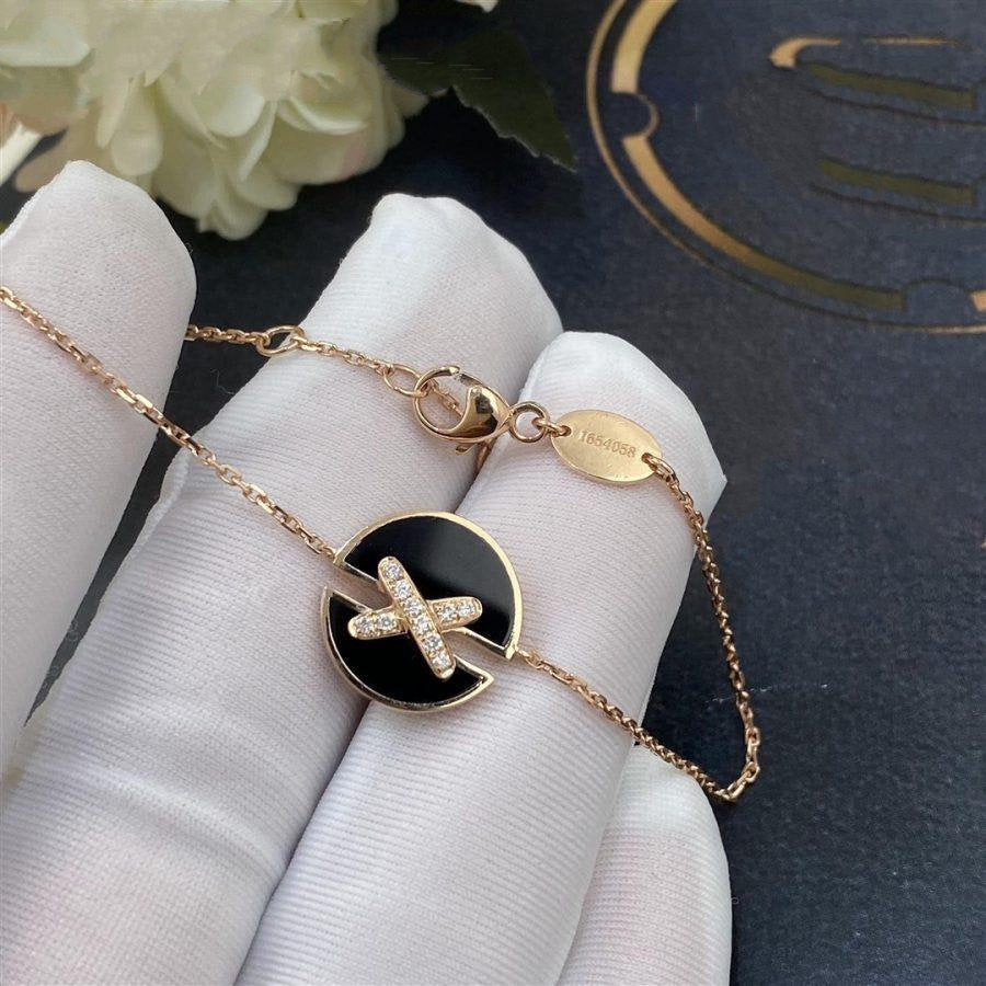 [Rose Jewelrys]JEUX DE BRACELET ONYX PINK GOLD DIAMOND