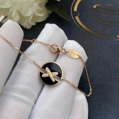 [Rose Jewelrys]JEUX DE BRACELET ONYX PINK GOLD DIAMOND