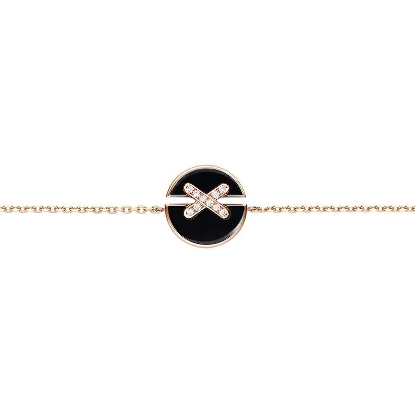[Rose Jewelrys]JEUX DE BRACELET ONYX PINK GOLD DIAMOND
