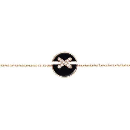 [Rose Jewelrys]JEUX DE BRACELET ONYX PINK GOLD DIAMOND