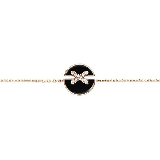 [Rose Jewelrys]JEUX DE BRACELET ONYX PINK GOLD DIAMOND