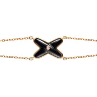 [🌹Rose💎]JEUX BRACELET ONYX PINK GOLD 1 DIAMOND