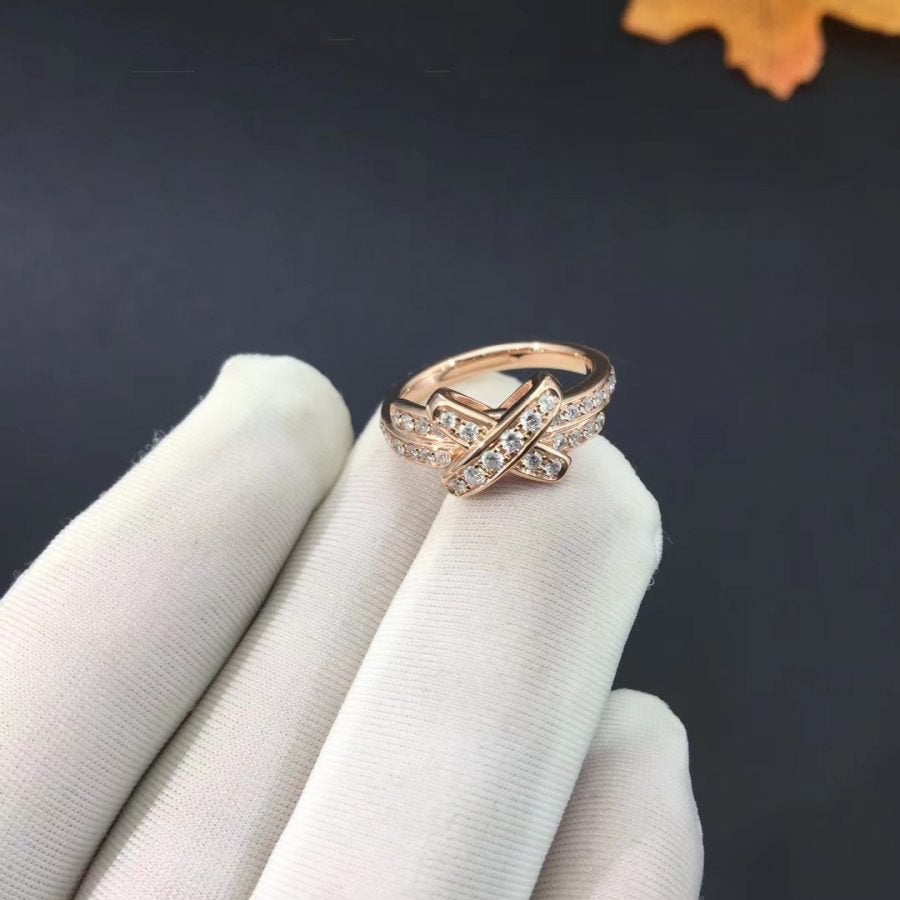 [🌹Rose💎]JEUX DE RING PINK GOLD DIAMOND