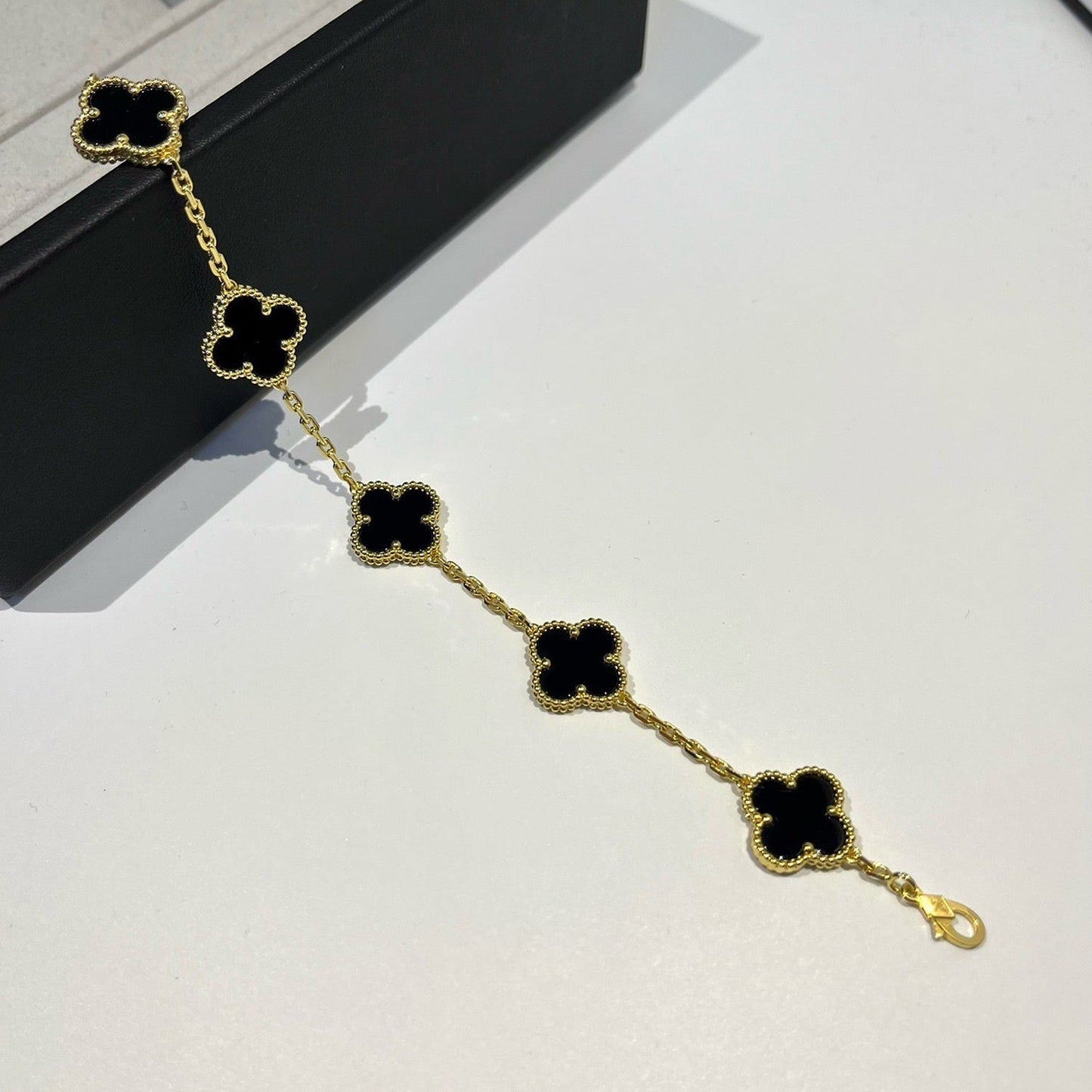 [Rose Jewelrys]CLOVER  5 MOTIFS BLACK ONYX BRACELET