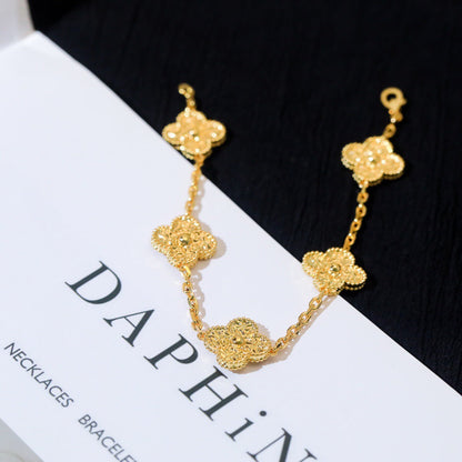 [Rose Jewelrys]CLOVER 5 MOTIFS BRONZING BRACELET