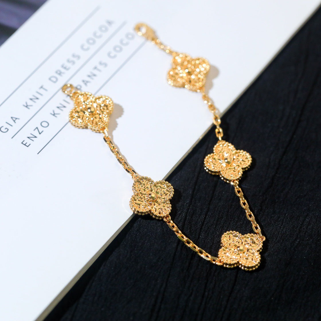 [Rose Jewelrys]CLOVER 5 MOTIFS BRONZING BRACELET