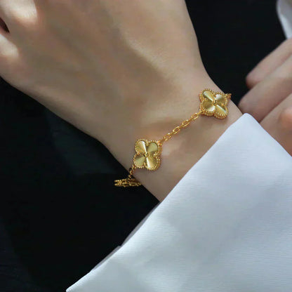 [Rose Jewelrys]CLOVER 5 FLOWERS LASER BRACELET
