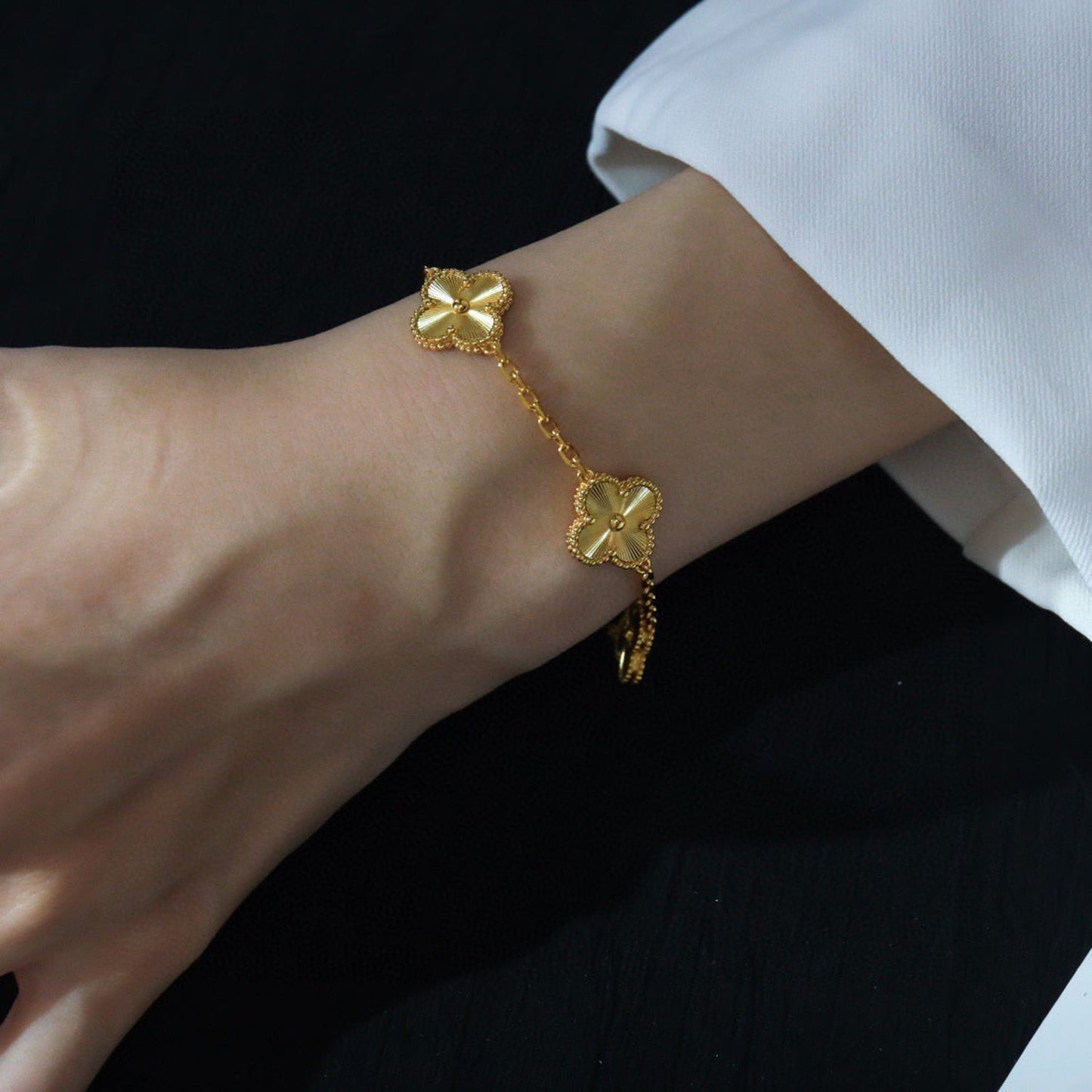 [Rose Jewelrys]CLOVER 5 FLOWERS LASER BRACELET