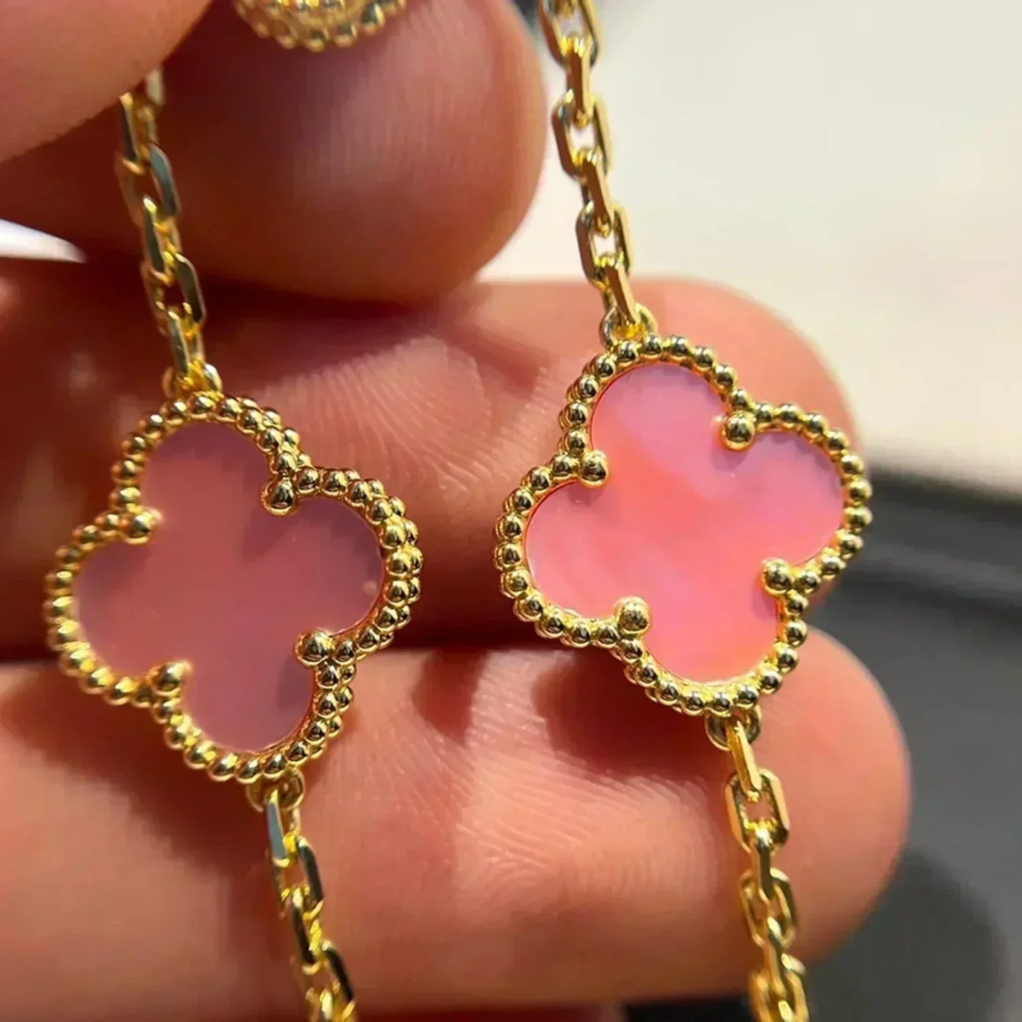 [Rose Jewelrys]CLOVER 5 PINK MOP BRACELET