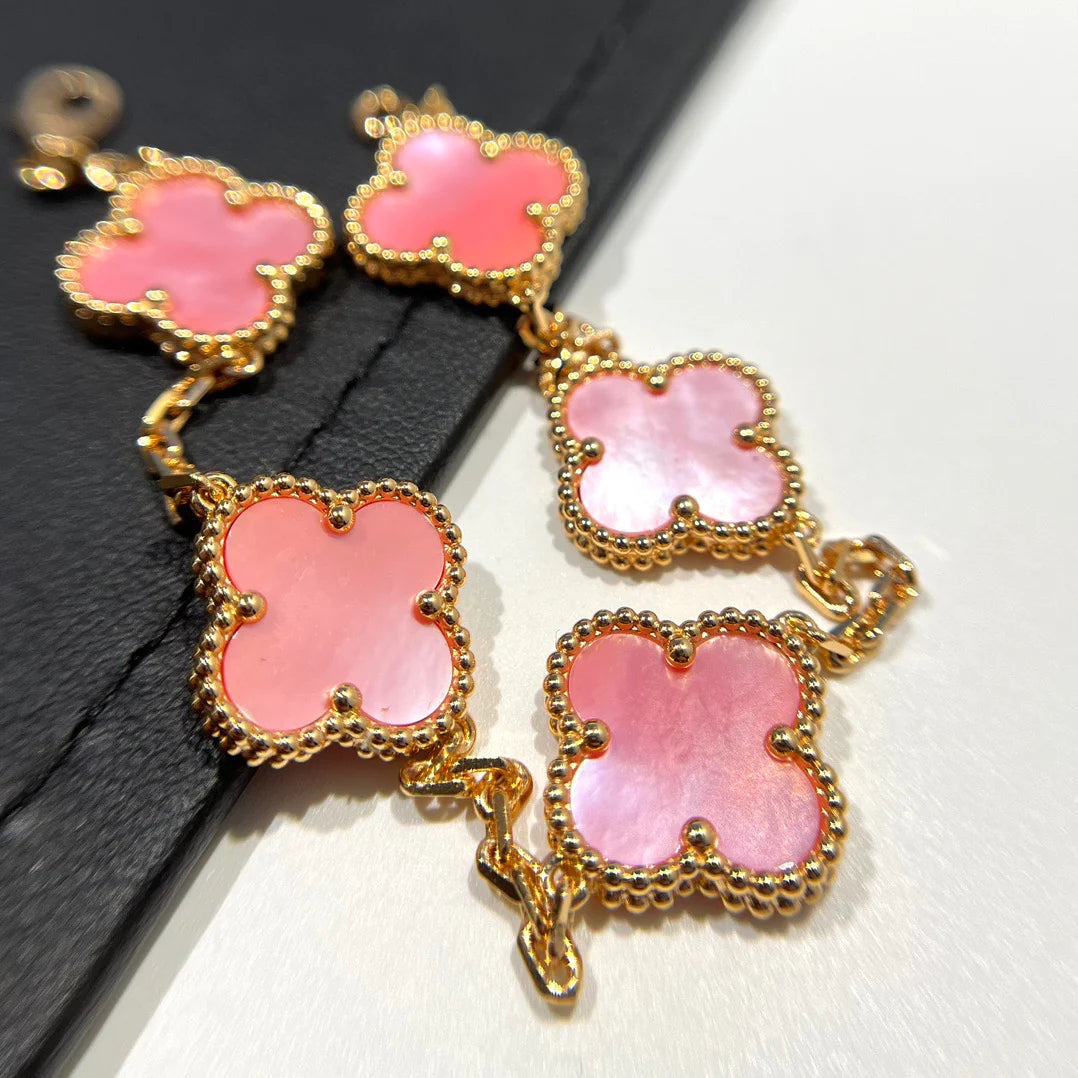 [Rose Jewelrys]CLOVER 5 PINK MOP BRACELET