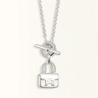 [Rose Jewelrys]POP H PEDANT SILVER NECKLACE