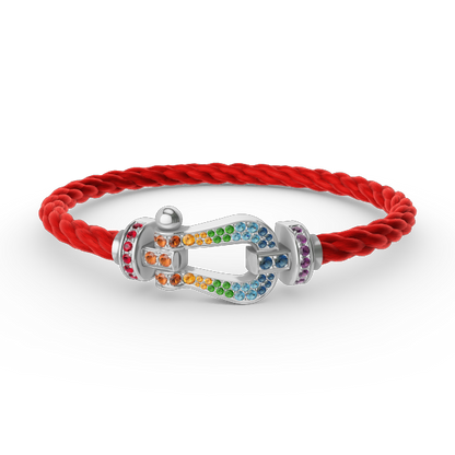 [Rose Jewelrys]FORC LARGE HORSESHOE  COLORED DIAMOND BRACELET SILVER