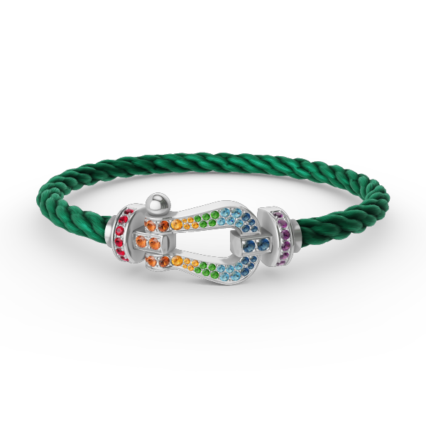 [Rose Jewelrys]FORC LARGE HORSESHOE  COLORED DIAMOND BRACELET SILVER