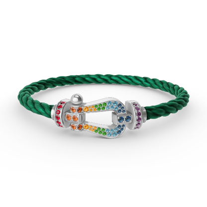 [Rose Jewelrys]FORC LARGE HORSESHOE  COLORED DIAMOND BRACELET SILVER