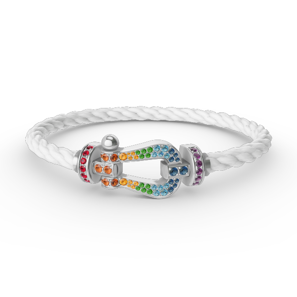 [Rose Jewelrys]FORC LARGE HORSESHOE  COLORED DIAMOND BRACELET SILVER