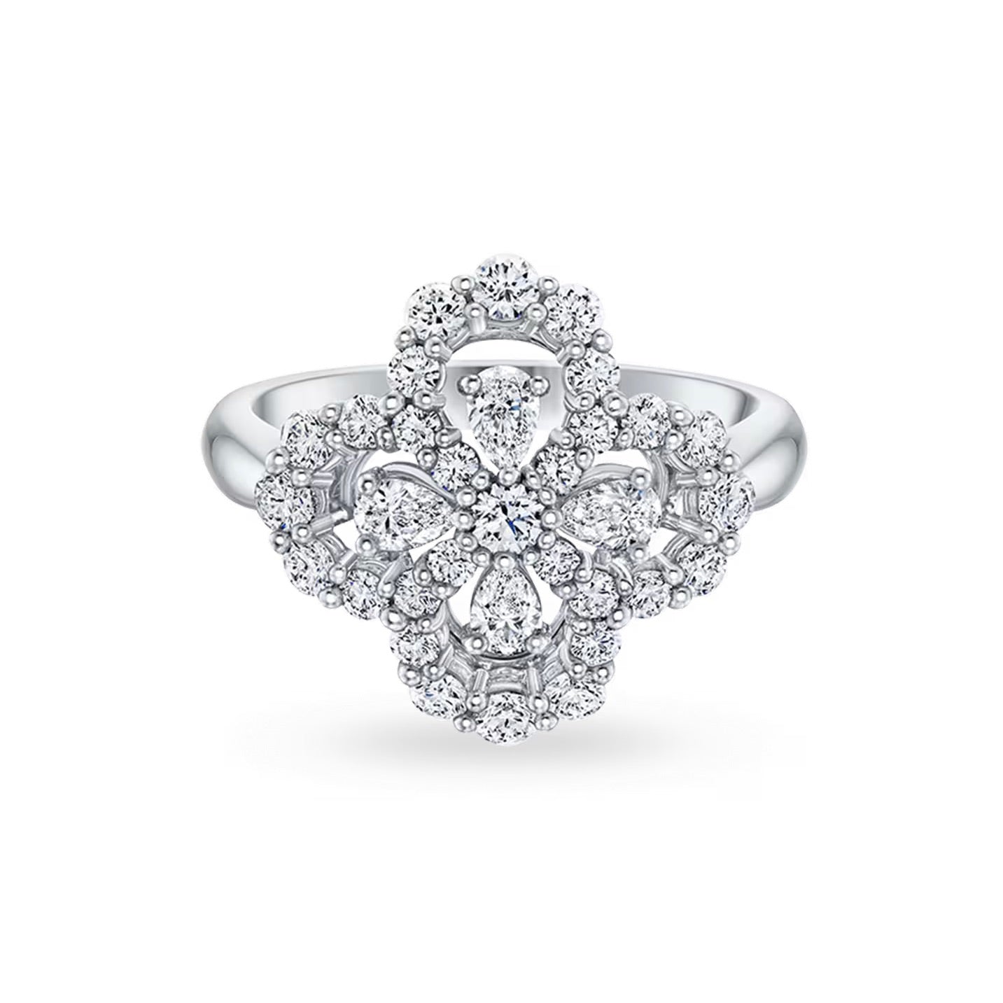 [Rose Jewelrys]LOOP RING FULL MOTIF DIAMOND 16MM SILVE
