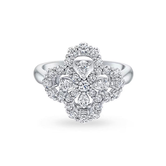 [Rose Jewelrys]LOOP RING FULL MOTIF DIAMOND 16MM SILVE