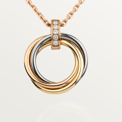 [Rose Jewelrys]TRINITY NECKLACE GOLD  DIAMONDS