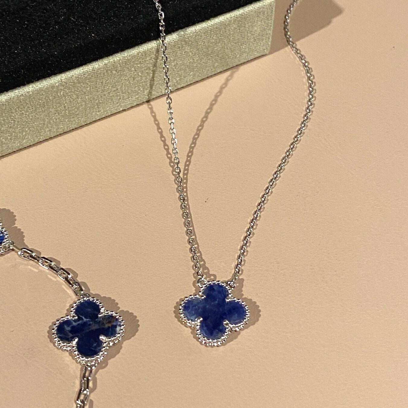 [Rose Jewelrys]CLOVER THE  15MM PIETERSITE NECKLACES SILVER