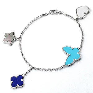 [🌹Rose💎]LUCKY SPRING SILVER BRACELET 4 MOTIF