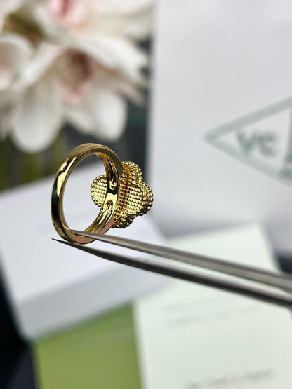 [Rose Jewelrys]CLOVER TIGER'S EYE RING GOLD DIAMOND