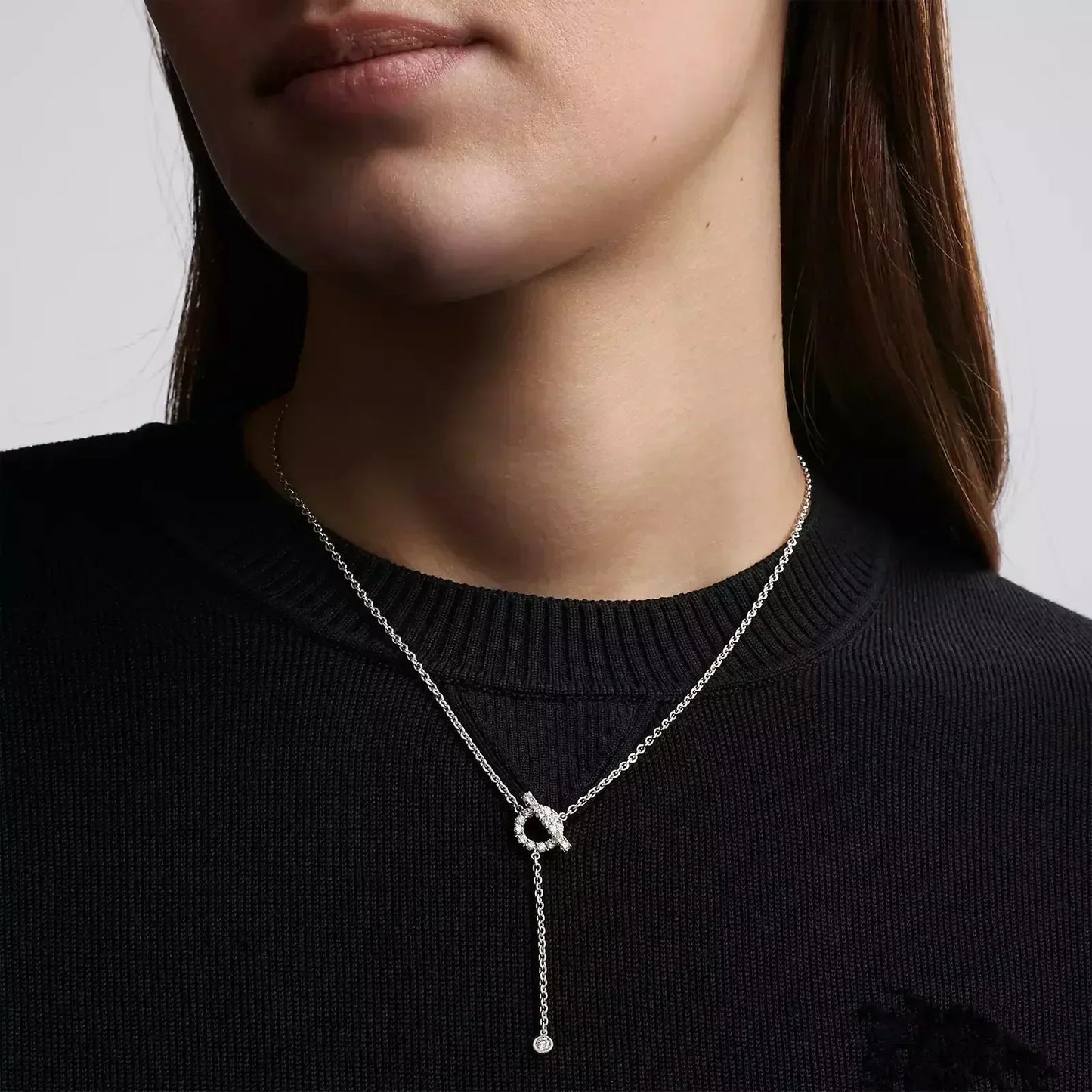 [Rose Jewelrys]FINESSE SILVER DIAMOND NECKLACE