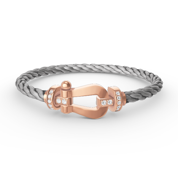 [Rose Jewelrys]FORCE LARGE HORSESHOE HALF DIAMOND BRACELET ROSE GOLD