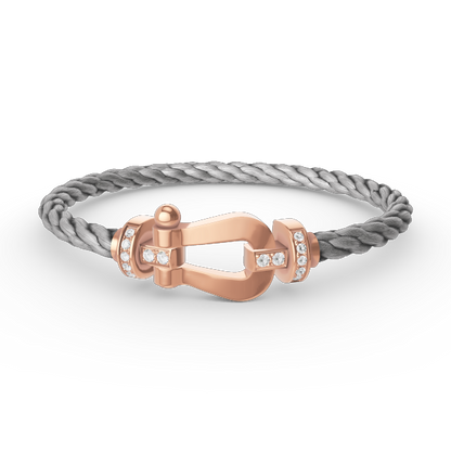 [Rose Jewelrys]FORCE LARGE HORSESHOE HALF DIAMOND BRACELET ROSE GOLD