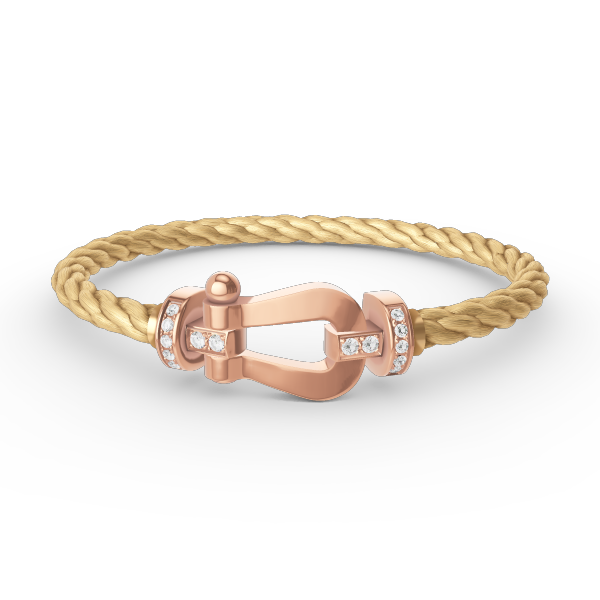 [Rose Jewelrys]FORCE LARGE HORSESHOE HALF DIAMOND BRACELET ROSE GOLD
