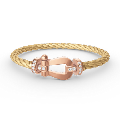 [Rose Jewelrys]FORCE LARGE HORSESHOE HALF DIAMOND BRACELET ROSE GOLD