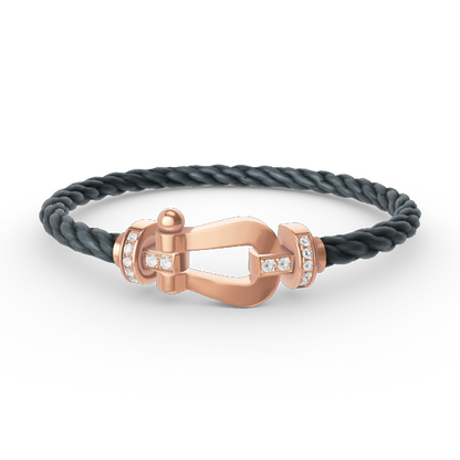 [Rose Jewelrys]FORCE LARGE HORSESHOE HALF DIAMOND BRACELET ROSE GOLD