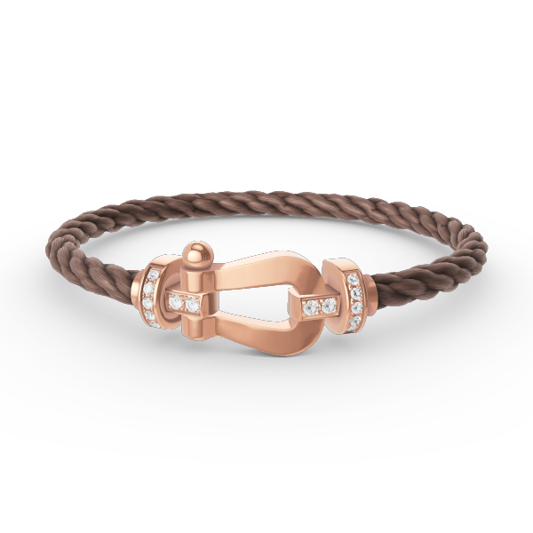 [Rose Jewelrys]FORCE LARGE HORSESHOE HALF DIAMOND BRACELET ROSE GOLD